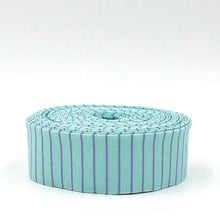 Load image into Gallery viewer, Quilt Binding Tula Pink True Colors Tiny Stripe Misty Aqua 1 1/4" Single Fold Binding