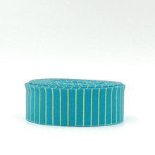 Load image into Gallery viewer, Quilt Binding Tula Pink True Colors Tiny Stripe Songbird Teal 11/4" Single Fold Binding