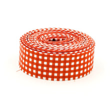 Load image into Gallery viewer, Quilt Binding Autumn and White 1/8'' Checked Single Fold 1 1/4" Quilt Binding Orange