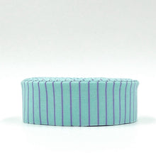 Load image into Gallery viewer, Quilt Binding Tula Pink True Colors Tiny Stripe Misty Aqua 1 1/4" Single Fold Binding