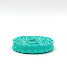 Load image into Gallery viewer, Double Fold Bias Tape 1/2'' True Colors Tiny Dots Peacock Green Tula Pink Bias Binding