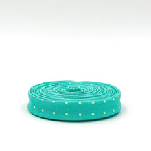 Load image into Gallery viewer, Double Fold Bias Tape 1/2'' True Colors Tiny Dots Peacock Green Tula Pink Bias Binding