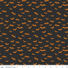 Load image into Gallery viewer, Bad to the Bone Bats Black Orange Riley Blake Designs Half Yards