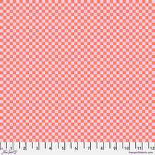 Load image into Gallery viewer, Tula Pink Untamed Check Please Lunar NEON Orange/ Lavender Fabric Half Yard
