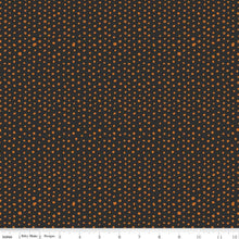 Load image into Gallery viewer, Bad to the Bone Dots Black Orange Half Yard Fabric