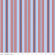 Load image into Gallery viewer, Yacht Club Stripe Blue Fabric Half Yards