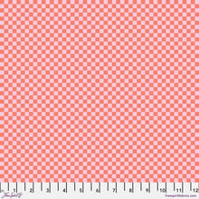 Load image into Gallery viewer, Tula Pink Untamed Check Please Lunar NEON Orange/ Lavender Fabric Half Yard