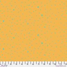 Load image into Gallery viewer, Tula Pink True Colors Space Sprinkles Papaya Yellow/ Mint Green Fabric Half Yards