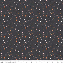 Load image into Gallery viewer, Hey Pumpkin Stars Charcoal Black Fabric Half Yards