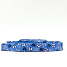 Load image into Gallery viewer, Double Fold Bias Tape 1/2'' Yacht Club Anchors Blue Bias Binding Amanda Niederhauser