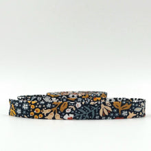 Load image into Gallery viewer, Double Fold Bias Tape 1/2'' Old Garden Florentine Black Bias Binding Floral