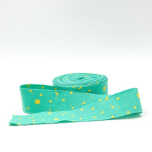 Load image into Gallery viewer, Quilt Binding Tula Pink True Colors Space Sprinkles SEaglass Green 1 1/4" Single Fold Quilt Binding