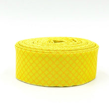 Load image into Gallery viewer, 1 1/4" Quilt Binding Tula Pink True Colors On The Grid Highlighter Yellow Single Fold Quilt Binding