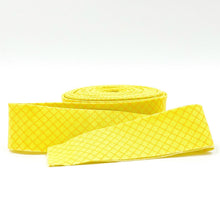 Load image into Gallery viewer, 1 1/4" Quilt Binding Tula Pink True Colors On The Grid Highlighter Yellow Single Fold Quilt Binding