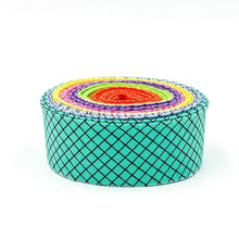 Load image into Gallery viewer, Quilt Binding Tula Pink Scrappy On The Grid Multi 1 1/4" Single Fold Binding Rainbow