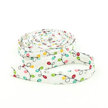 Load image into Gallery viewer, Double Fold Bias Tape 1/2'' Strings of Christmas Lights White