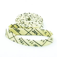 Load image into Gallery viewer, Double Fold Bias Tape Old School Library Card Manilla Cream 1/2'' Bias Binding