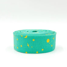 Load image into Gallery viewer, Quilt Binding Tula Pink True Colors Space Sprinkles SEaglass Green 1 1/4" Single Fold Quilt Binding