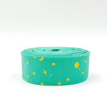 Load image into Gallery viewer, Quilt Binding Tula Pink True Colors Space Sprinkles SEaglass Green 1 1/4" Single Fold Quilt Binding