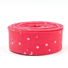 Load image into Gallery viewer, Quilt Binding Tula Pink True Colors Space Sprinkles Sunburn Red 1 1/4" Single Fold Quilt Binding