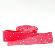 Load image into Gallery viewer, Quilt Binding Tula Pink True Colors Space Sprinkles Sunburn Red 1 1/4" Single Fold Quilt Binding