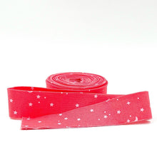 Load image into Gallery viewer, Quilt Binding Tula Pink True Colors Space Sprinkles Sunburn Red 1 1/4" Single Fold Quilt Binding