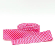 Load image into Gallery viewer, 1 1/4" Quilt Binding Tula Pink True Colors On The Grid Bubblegum Pink Single Fold Quilt Binding