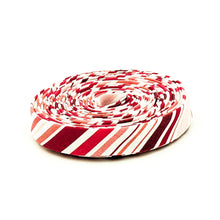 Load image into Gallery viewer, Double Fold 1/2'' Bias Tape Cloudburst Red and White Stripe Bias Binding