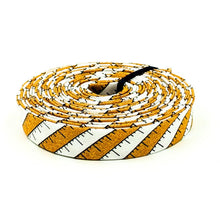 Load image into Gallery viewer, Double Fold Bias Tape 1/2'' Costume Maker's Act II Ruler Stripe Orange Black Halloween Bias Binding