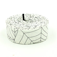 Load image into Gallery viewer, Quilt Binding Costume Maker's Act II Spiderwebs White Black 1 1/4" Single Fold Binding Halloween