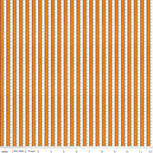Load image into Gallery viewer, Quilt Binding Costume Maker's Act II Ruler Stripe White Orange 1 1/4" Single Fold Binding Halloween