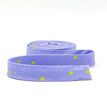 Load image into Gallery viewer, Double Fold Bias Tape 1/2'' True Colors Space Sprinkles Dream Lavender Lime Tula Pink Bias Binding