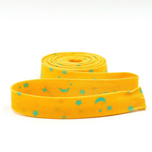 Load image into Gallery viewer, Double Fold Bias Tape 1/2'' True Colors Space Sprinkles Papaya Yellow Mint Green Tula Pink Bias Binding