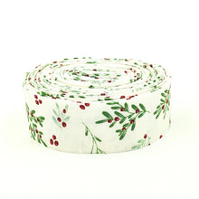 Load image into Gallery viewer, Quilt Binding Mistletoe and Holly Mistletoe Cream 1 1/4" Single Fold Beverly McCullough