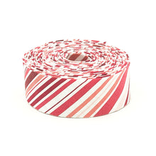 Load image into Gallery viewer, Quilt Binding Bias Cut Cloudburst Red and White Stripe 1 1/4" Single Fold Binding