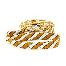Load image into Gallery viewer, Double Fold Bias Tape 1/2'' Costume Maker's Act II Ruler Stripe Orange Black Halloween Bias Binding