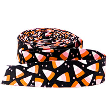Load image into Gallery viewer, Quilt Binding Hey Pumpkin Candy Corn Black Pink 1 1/4" Single Fold Binding Pink Halloween