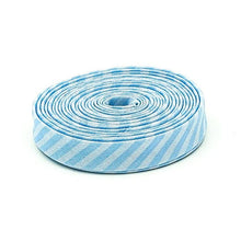 Load image into Gallery viewer, Double Fold Bias Tape Boy Blue Tone On Tone Stripe 1/2" Bias Binding