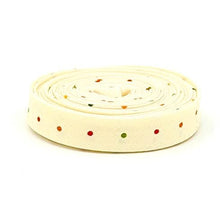 Load image into Gallery viewer, Double Fold Bias Tape 1/2'' First Blooms Polka Dot Cream