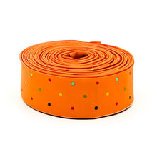 Load image into Gallery viewer, Quilt Binding First Blooms Polka Dots Orange Rainbow 1 1/4" Single Fold Binding Heather Peterson