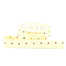Load image into Gallery viewer, Double Fold Bias Tape 1/2'' First Blooms Polka Dot Cream