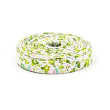 Load image into Gallery viewer, Double Fold 1/2'' Bias Tape Summer Skies Floral Green