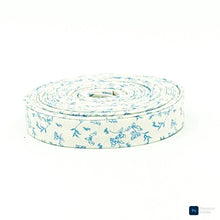 Load image into Gallery viewer, Double Fold 1/2'' Bias Tape Penelope Floral Creamy White Blue