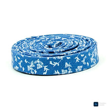 Load image into Gallery viewer, Double Fold 1/2'' Bias Tape Penelope Floral Creamy Blue White
