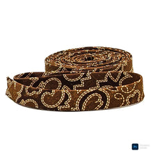 Load image into Gallery viewer, Double Fold Bias Tape Western Boots Tooled Leather Brown 1/2'' Binding