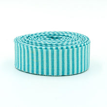 Load image into Gallery viewer, Quilt Binding Peacock Blue Tone On Tone 1/8'' Stripe 1 1/4" Single Fold