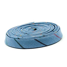 Load image into Gallery viewer, Double Fold Bias Tape Chambray Woven Stripe Rainbow Blue 1/2" Bias Binding