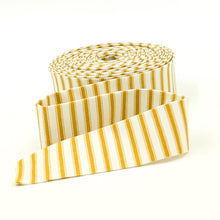 Load image into Gallery viewer, Quilt Binding Ticking Stripe Ivy Reese Golden Yellow Cream 1 1/4" Single Fold