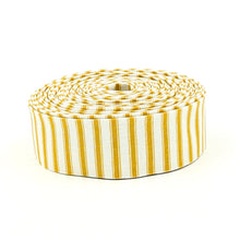 Load image into Gallery viewer, Quilt Binding Ticking Stripe Ivy Reese Golden Yellow Cream 1 1/4" Single Fold