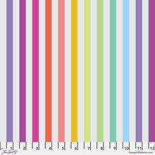 Load image into Gallery viewer, Tula Pink Disco Stripe Whisper Gray Rainbow Fabric Half Yards